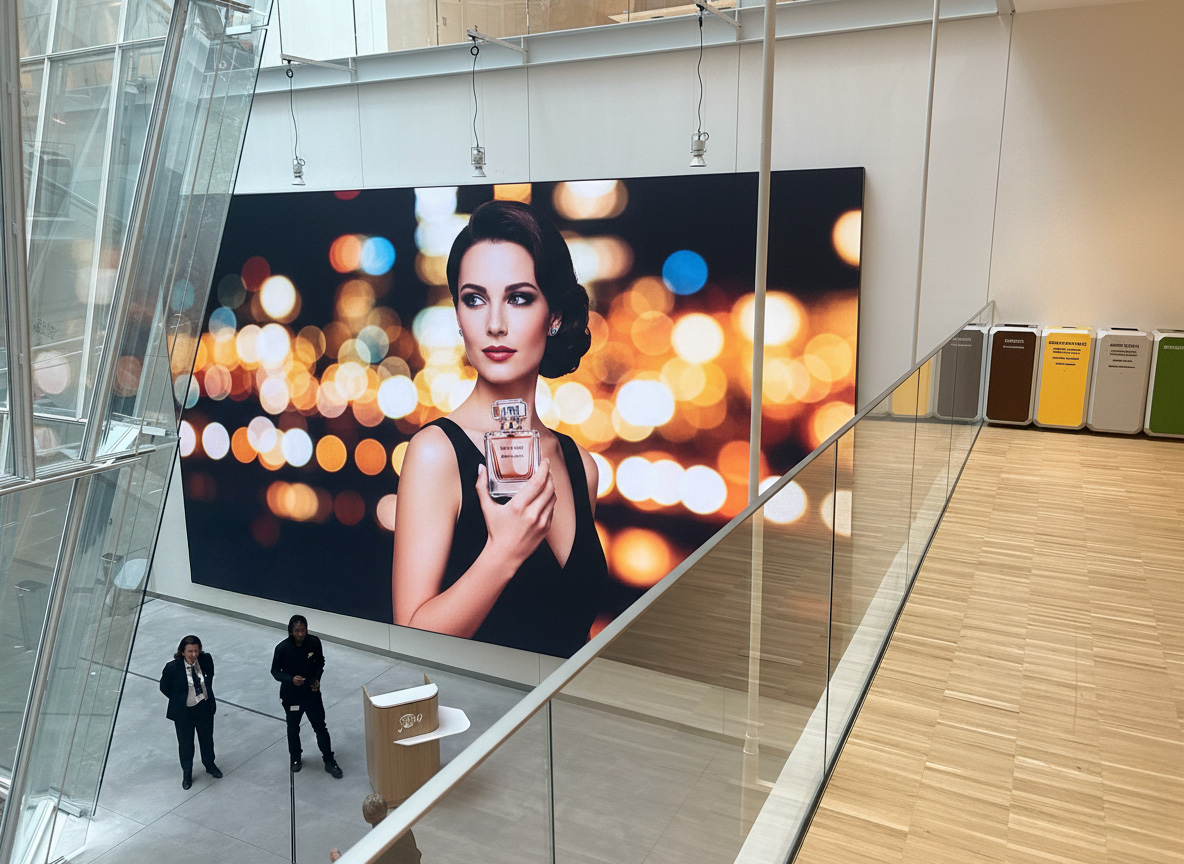 Mur LED grand format dans un hall de cinéma